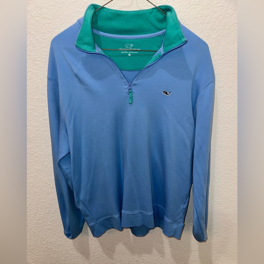 Vineyard Vines Blue Performance Zip Up Sweater